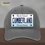 Cumberland Rhode Island State Novelty License Plate Hat Unconstructed Cotton / Charcoal