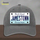 Jamestown Rhode Island State Novelty License Plate Hat Unconstructed Cotton / Charcoal