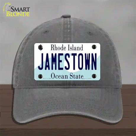 Jamestown Rhode Island State Novelty License Plate Hat Unconstructed Cotton / Charcoal