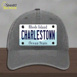 Charlestown Rhode Island State Novelty License Plate Hat Unconstructed Cotton / Charcoal