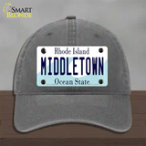 Middletown Rhode Island State Novelty License Plate Hat Unconstructed Cotton / Charcoal