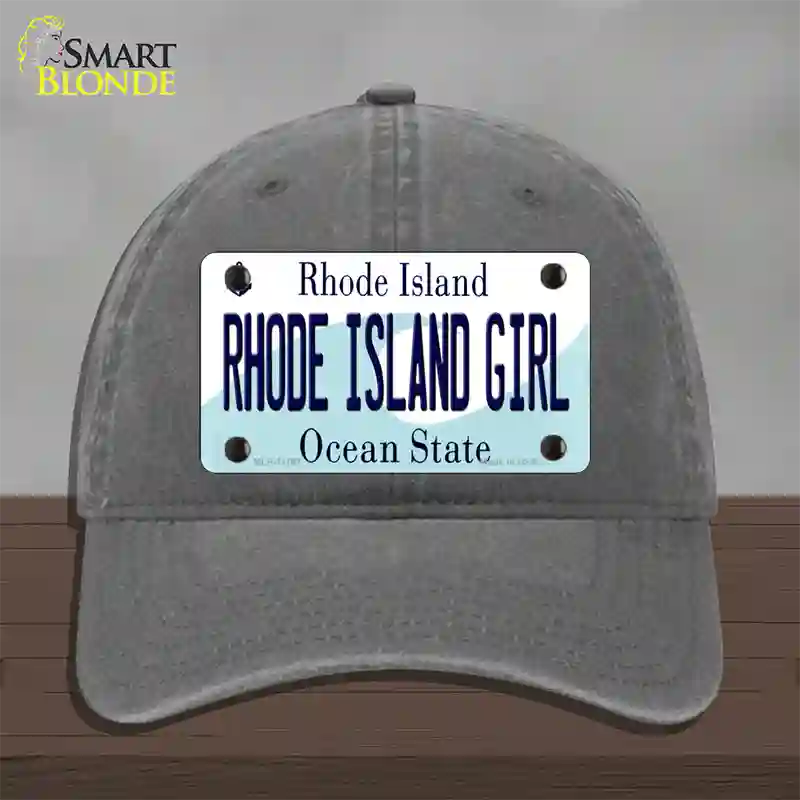 Rhode Island Girl Rhode Island State Novelty License Plate Hat Unconstructed Cotton / Charcoal