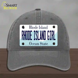 Rhode Island Girl Rhode Island State Novelty License Plate Hat Unconstructed Cotton / Charcoal