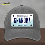 Grandma Rhode Island State Novelty License Plate Hat Unconstructed Cotton / Charcoal