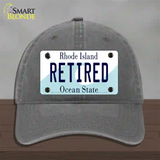 Retired Rhode Island State Novelty License Plate Hat Unconstructed Cotton / Charcoal