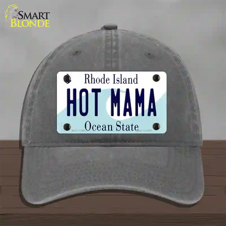 Hot Mama Rhode Island State Novelty License Plate Hat Unconstructed Cotton / Charcoal