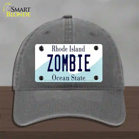 Zombie Rhode Island State Novelty License Plate Hat Unconstructed Cotton / Charcoal