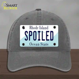 Spoiled Rhode Island State Novelty License Plate Hat Unconstructed Cotton / Charcoal