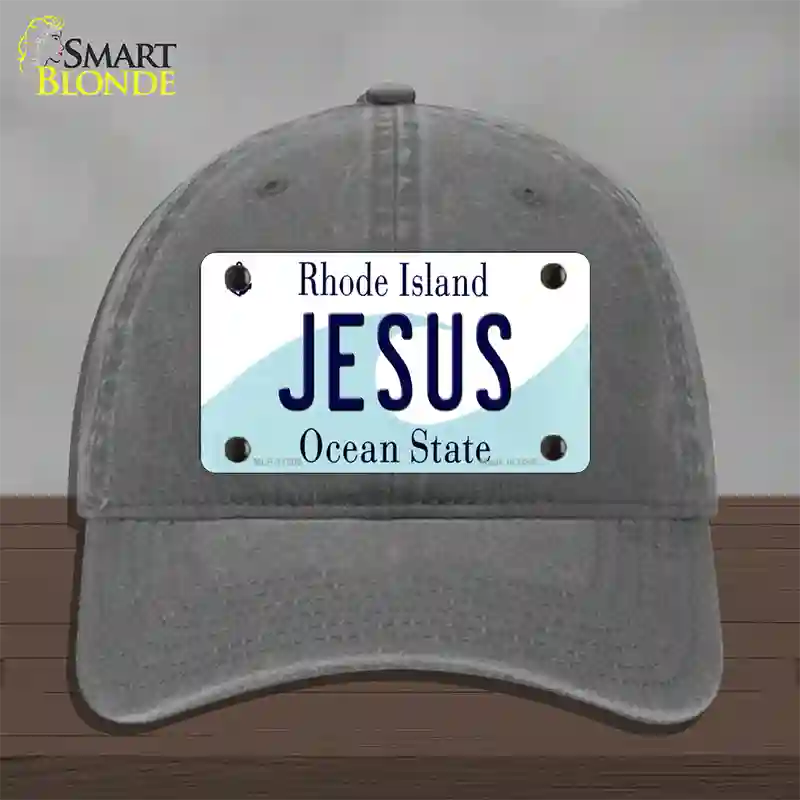 Jesus Rhode Island State Novelty License Plate Hat Unconstructed Cotton / Charcoal