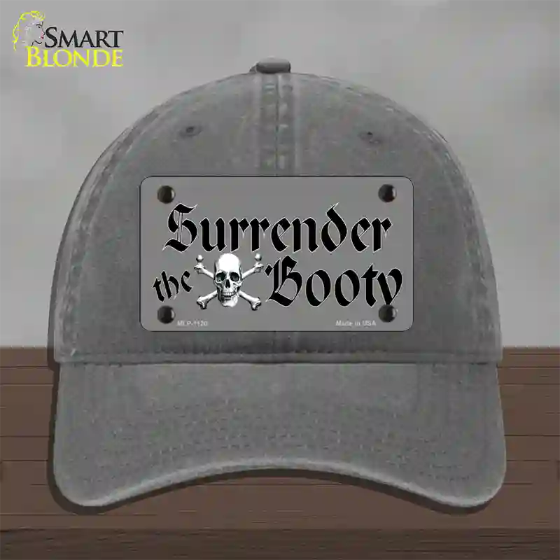 Surrender The Booty Novelty License Plate Hat Unconstructed Cotton / Charcoal