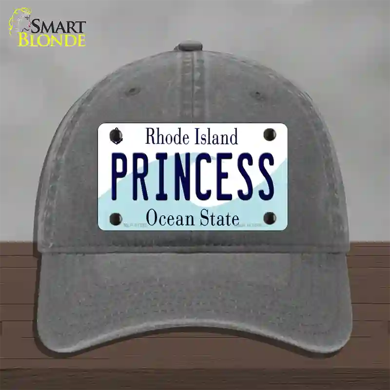 Princess Rhode Island State Novelty License Plate Hat Unconstructed Cotton / Charcoal