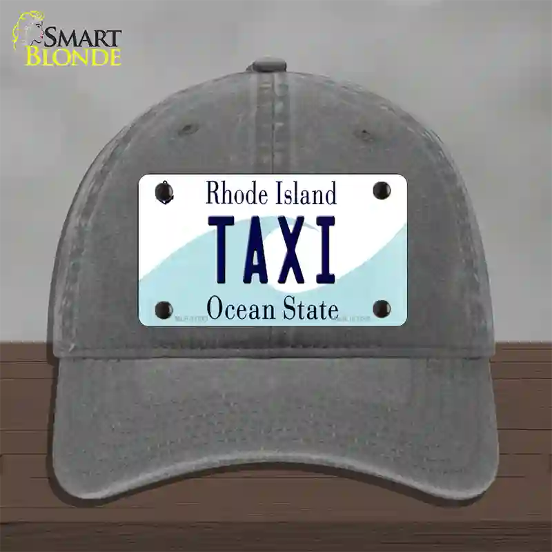 Taxi Rhode Island State Novelty License Plate Hat Unconstructed Cotton / Charcoal