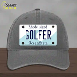 Golfer Rhode Island State Novelty License Plate Hat Unconstructed Cotton / Charcoal