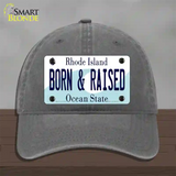 Born and Raised Rhode Island State Novelty License Plate Hat Unconstructed Cotton / Charcoal