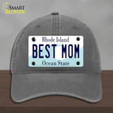 Best Mom Rhode Island State Novelty License Plate Hat Unconstructed Cotton / Charcoal