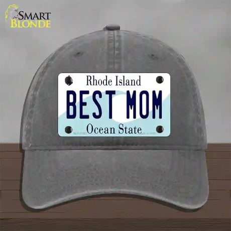 Best Mom Rhode Island State Novelty License Plate Hat Unconstructed Cotton / Charcoal