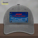 Honk If You Love Jesus Novelty License Plate Hat Unconstructed Cotton / Charcoal