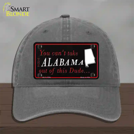 Alabama Dude Novelty License Plate Hat Unconstructed Cotton / Charcoal