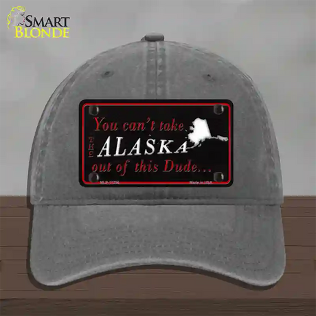 Alaska Dude Novelty License Plate Hat Unconstructed Cotton / Charcoal