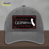 California Dude Novelty License Plate Hat Unconstructed Cotton / Charcoal