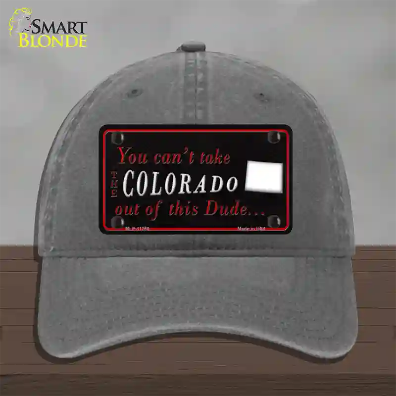 Colorado Dude Novelty License Plate Hat Unconstructed Cotton / Charcoal