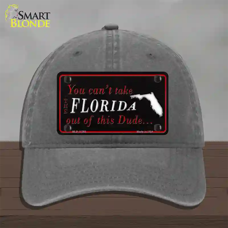 Florida Dude Novelty License Plate Hat Unconstructed Cotton / Charcoal