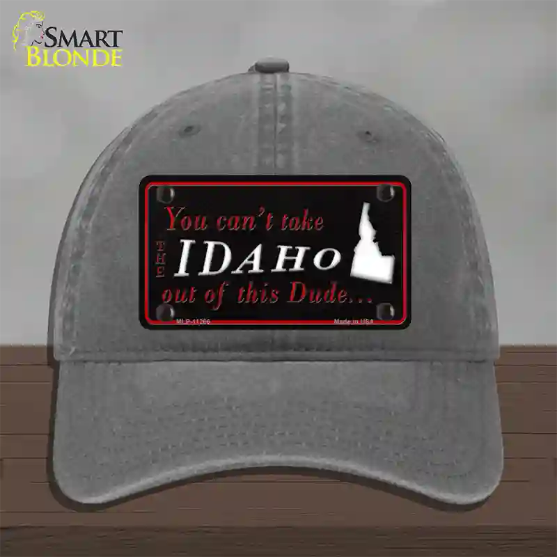 Idaho Dude Novelty License Plate Hat Unconstructed Cotton / Charcoal