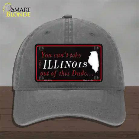 Illinois Dude Novelty License Plate Hat Unconstructed Cotton / Charcoal