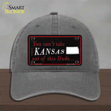 Kansas Dude Novelty License Plate Hat Unconstructed Cotton / Charcoal