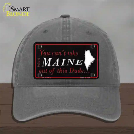 Maine Dude Novelty License Plate Hat Unconstructed Cotton / Charcoal