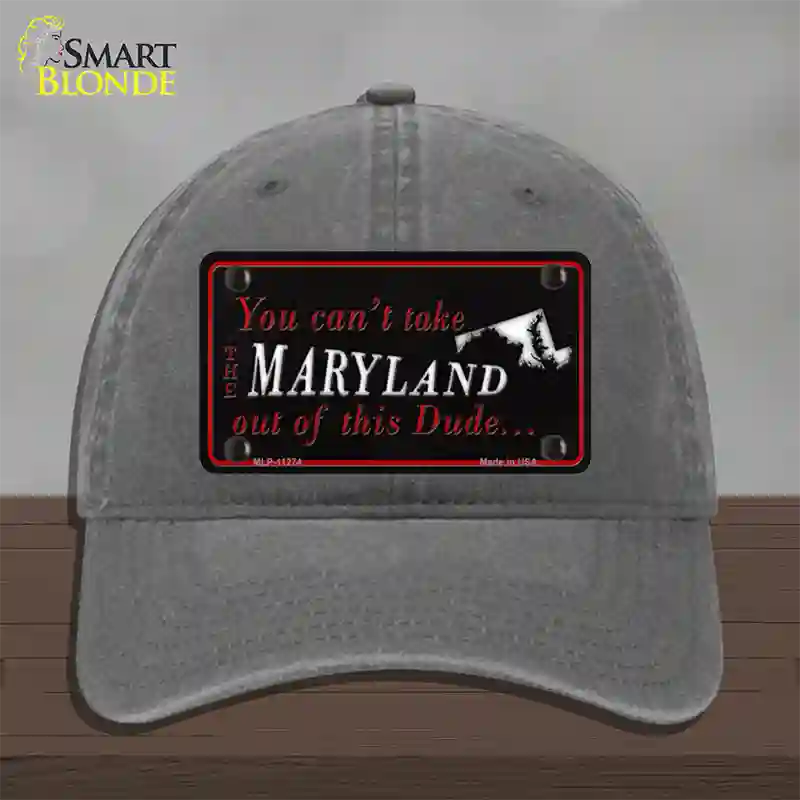 Maryland Dude Novelty License Plate Hat Unconstructed Cotton / Charcoal