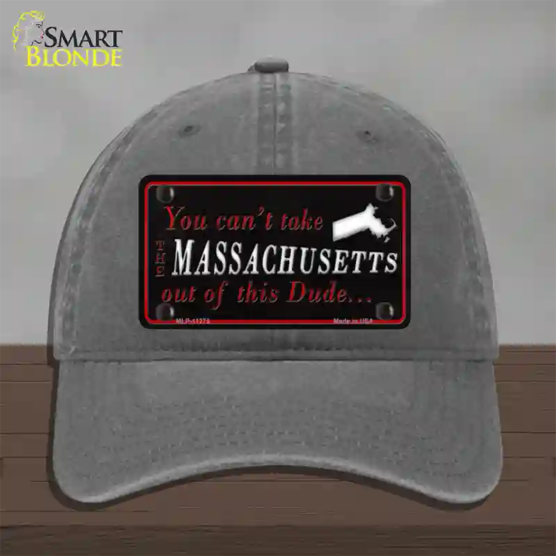 Massachusetts Dude Novelty License Plate Hat Unconstructed Cotton / Charcoal