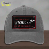 Michigan Dude Novelty License Plate Hat Unconstructed Cotton / Charcoal