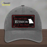 Missouri Dude Novelty License Plate Hat Unconstructed Cotton / Charcoal