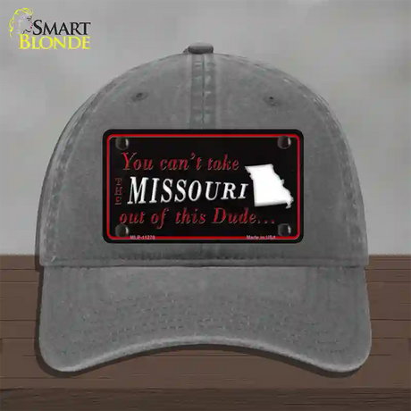 Missouri Dude Novelty License Plate Hat Unconstructed Cotton / Charcoal