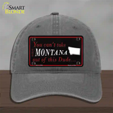 Montana Dude Novelty License Plate Hat Unconstructed Cotton / Charcoal