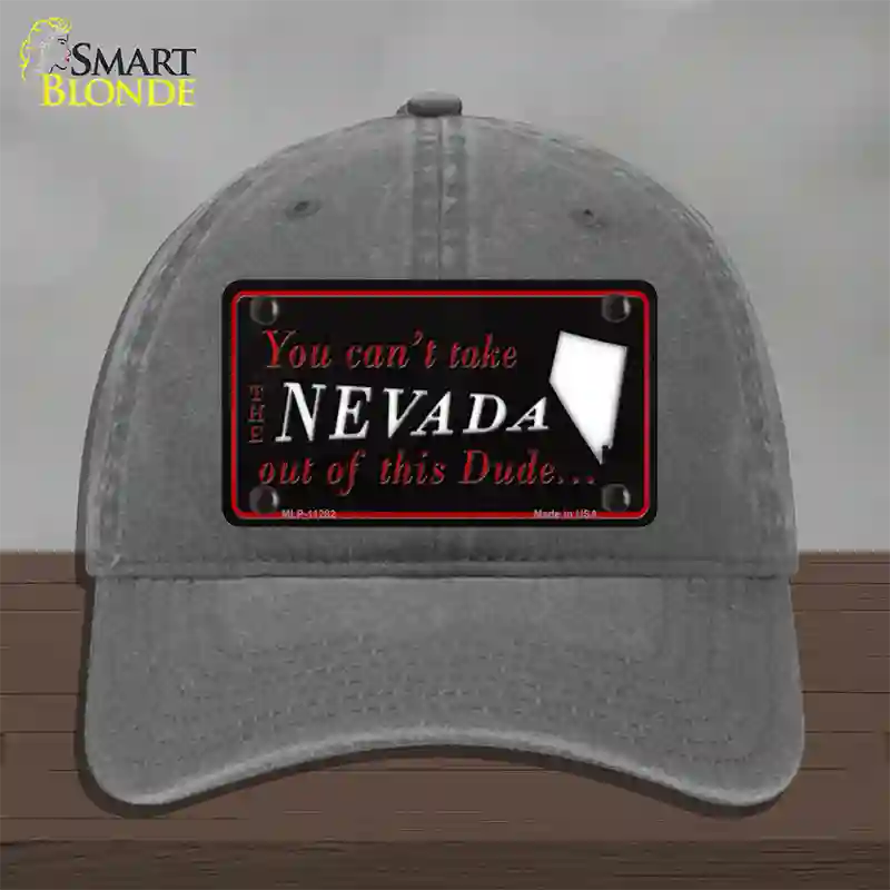 Nevada Dude Novelty License Plate Hat Unconstructed Cotton / Charcoal