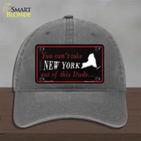 New York Dude Novelty License Plate Hat Unconstructed Cotton / Charcoal