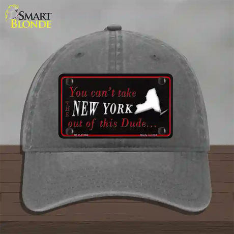 New York Dude Novelty License Plate Hat Unconstructed Cotton / Charcoal