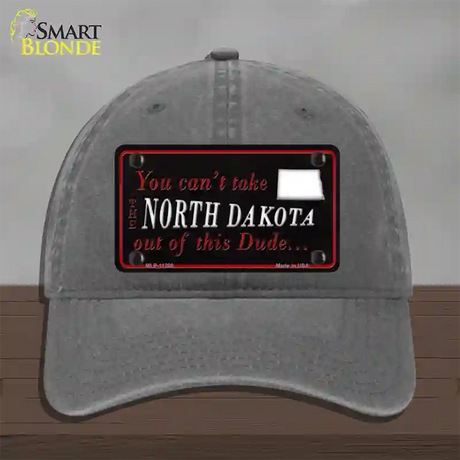 North Dakota Dude Novelty License Plate Hat Unconstructed Cotton / Charcoal