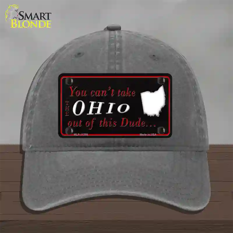 Ohio Dude Novelty License Plate Hat Unconstructed Cotton / Charcoal