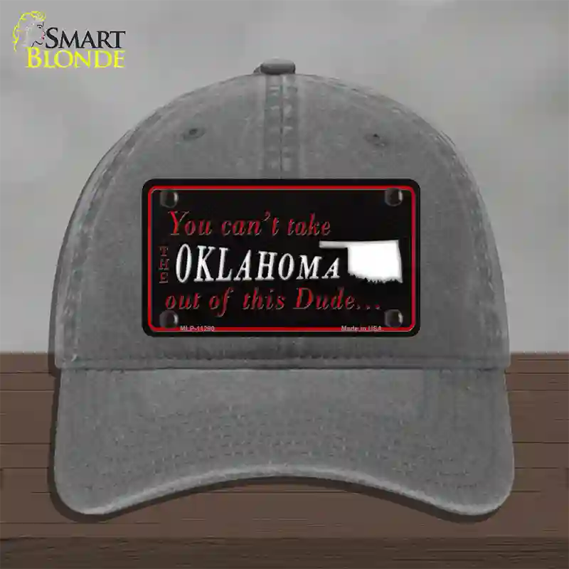 Oklahoma Dude Novelty License Plate Hat Unconstructed Cotton / Charcoal