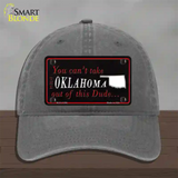 Oklahoma Dude Novelty License Plate Hat Unconstructed Cotton / Charcoal