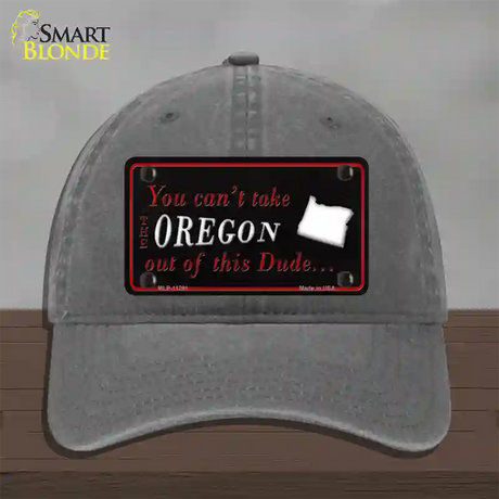 Oregon Dude Novelty License Plate Hat Unconstructed Cotton / Charcoal