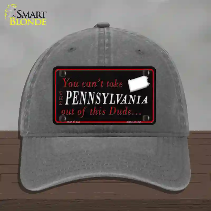 Pennsylvania Dude Novelty License Plate Hat Unconstructed Cotton / Charcoal