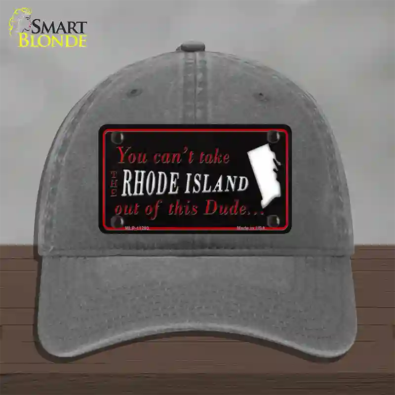 Rhode Island Dude Novelty License Plate Hat Unconstructed Cotton / Charcoal