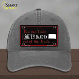 South Dakota Dude Novelty License Plate Hat Unconstructed Cotton / Charcoal