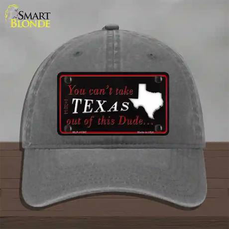 Texas Dude Novelty License Plate Hat Unconstructed Cotton / Charcoal