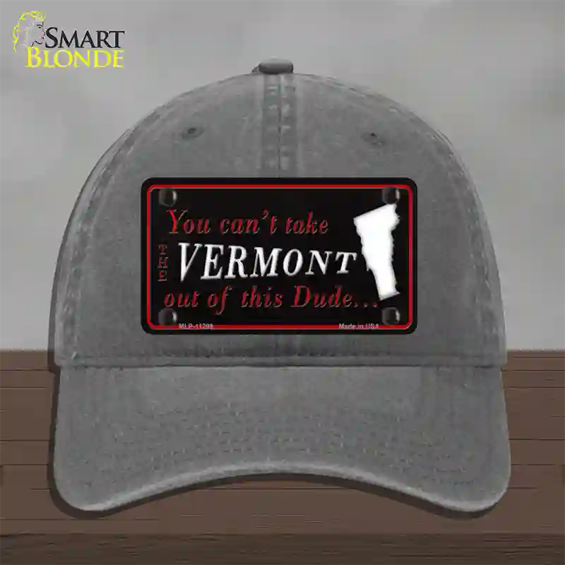 Vermont Dude Novelty License Plate Hat Unconstructed Cotton / Charcoal