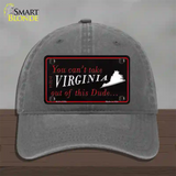 Virginia Dude Novelty License Plate Hat Unconstructed Cotton / Charcoal